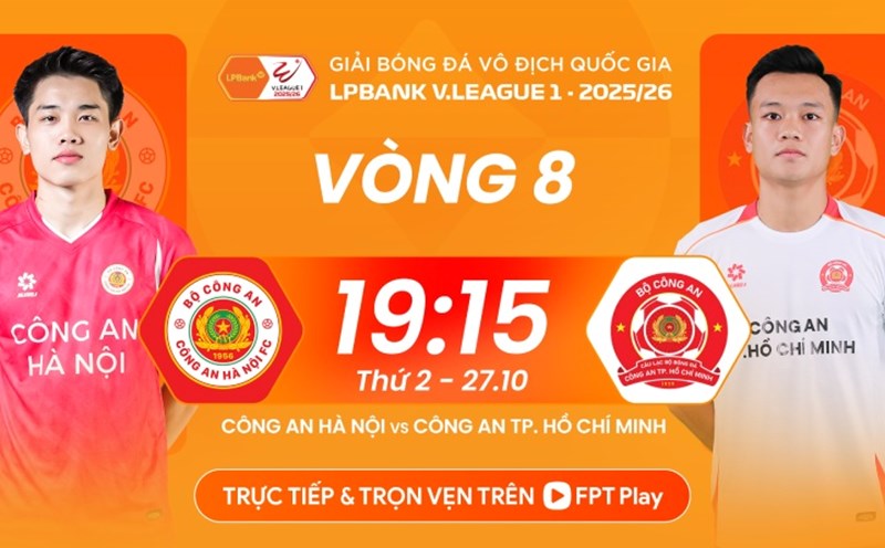 Hanoi Police meet Ho Chi Minh City Police in round 8 of V.League. Photo: FPT Play
