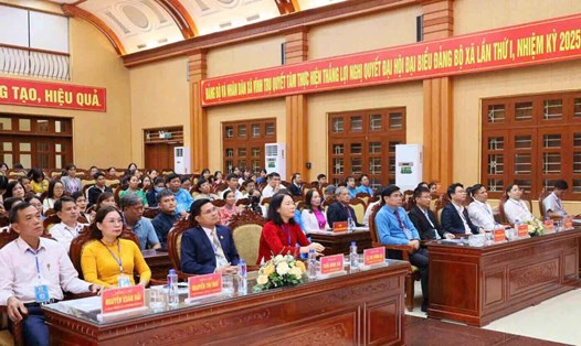 Các đại biểu dự Đại hội Công đoàn xã Vĩnh Trụ lần thứ I, nhiệm kỳ 2025 - 2030. Ảnh: Nguyễn Trường