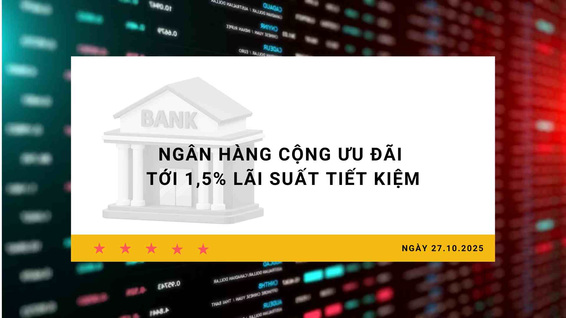 Interest rate 27.10: Banks offer up to 1.5% savings interest