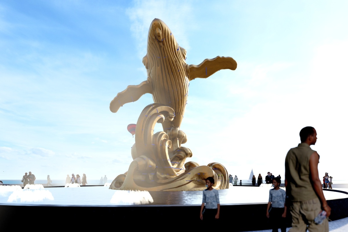 Bieu tuong Ca Ong cung voi khuon vien Cong vien Cot Co truoc day cai tao lai, se tro thanh diem nhan moi cho khu vuc Bai Sau, Vung Tau. Anh: BQLDA