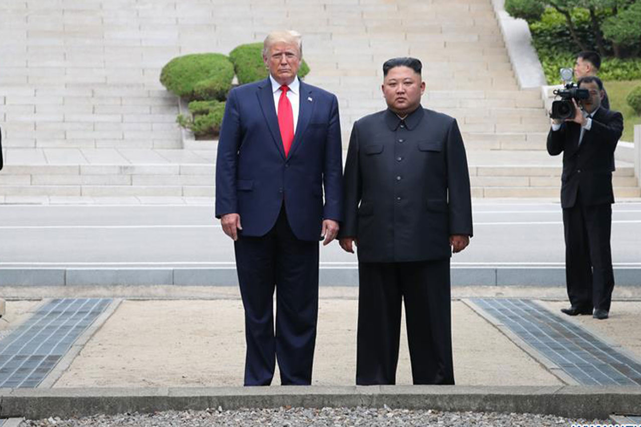 US President Donald Trump and North Korean President Kim Jong Un met at the inter-Korean border in 2019. Photo: Xinhua