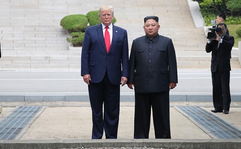 US President Donald Trump and North Korean President Kim Jong Un met at the inter-Korean border in 2019. Photo: Xinhua