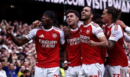Arsenal hiện dẫn đầu Premier League sau 9 vòng đấu.  Ảnh: AFP