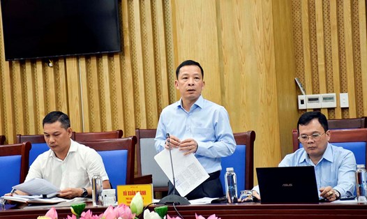 Ông Vũ Xuân Thành - Phó Cục trưởng Cục II, Thanh tra Chính phủ, Tổ phó phụ trách Tổ công tác số 2 phát biểu tại buổi làm việc với UBND tỉnh Nghệ An. Ảnh: Phương Thúy