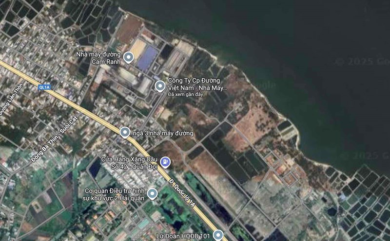 Imagen de la fabrica de azucar de Vietnam en Khanh Hoa. Foto: Google Map