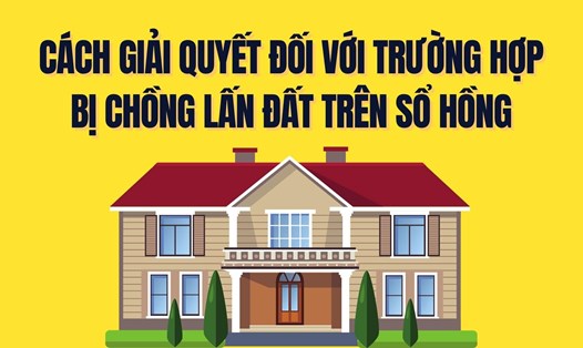 Cách giải quyết đối với trường hợp bị chồng lấn đất trên sổ đỏ, sổ hồng. Đồ họa: Trà My