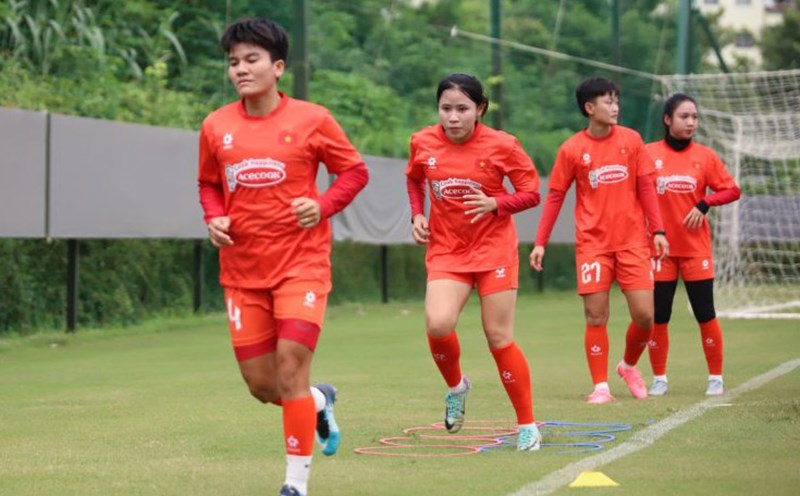 The Vietnam women's team has increased their physical strength, ready for the 33rd SEA Games. Photo: VFF