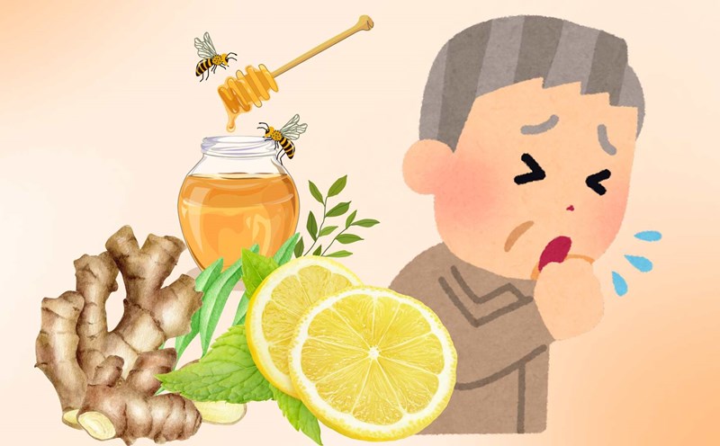 The recipe for making effective cough syrup from ingredients available in the kitchen. Graphic photo: Hoang Loc