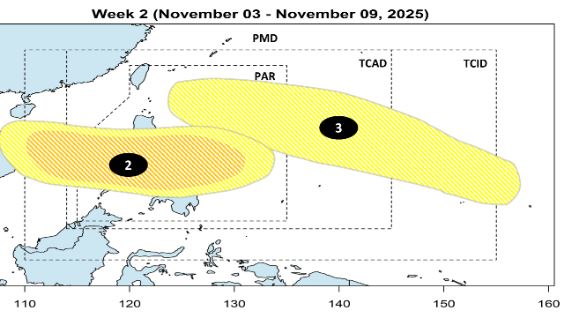 Du bao ap thap/bao tuan tu ngay 27.10-2.11. Anh: PAGASA