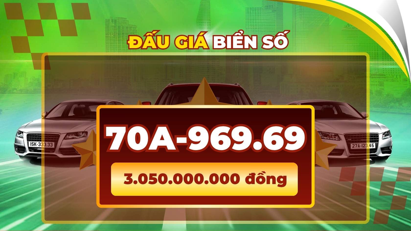 Gastando mas de 3 mil millones de VND para comprar la matricula mas hermosa en la subasta del 27 de octubre