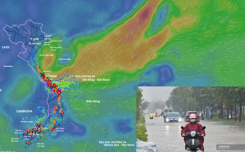 Although there are currently no storms, cold air and strong winter winds will continue to cause rain in the Central region. Photo: An An/Source: Vietnam Disaster Monitoring System