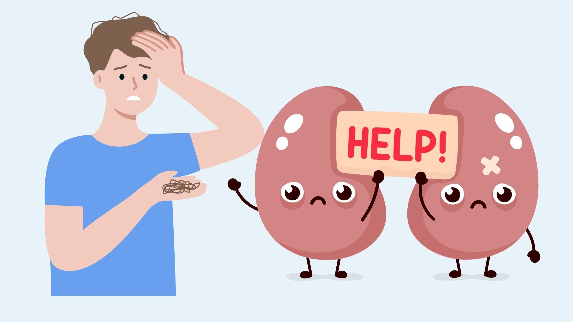 머리카락의 징후 신장 기능 저하를 드러내다. 그래픽: 린단