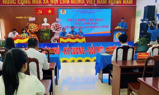 Đại hội Công đoàn phường Đô Vinh lần thứ I, nhiệm kỳ 2025-2030. Ảnh: Phương Linh