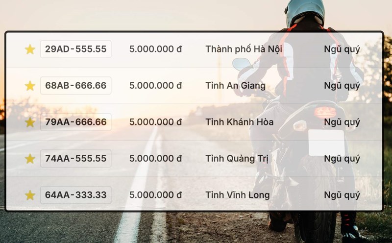A series of super rare five-digit license plates were present in the auction on October 28