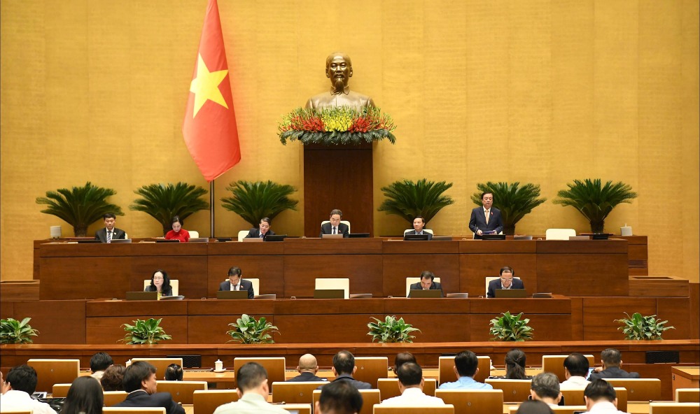 Pho Chu tich Quoc hoi Lê Minh Hoan diều hanh phiên hop. Anh: Lam Hien