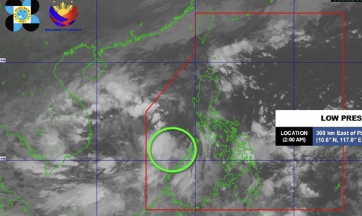 Cập nhật vị trí áp thấp trên Biển Đông. Ảnh: PAGASA