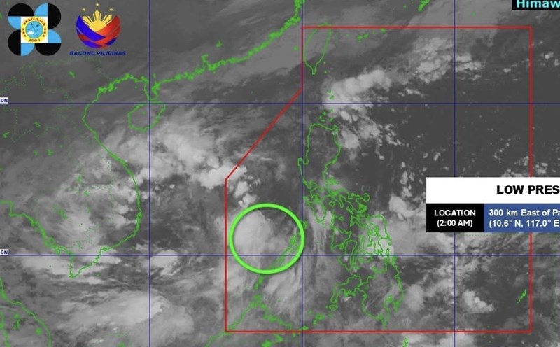 Updated location of the low pressure in the East Sea. Photo: PAGASA