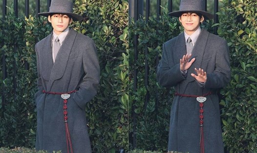 V (BTS) xuất hiện ở sự kiện. Ảnh: cắt từ video