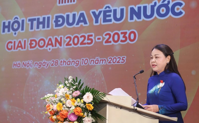 Vice Chairman - General Secretary of the Central Committee of the Vietnam Fatherland Front spoke at the congress. Photo: Quang Vinh