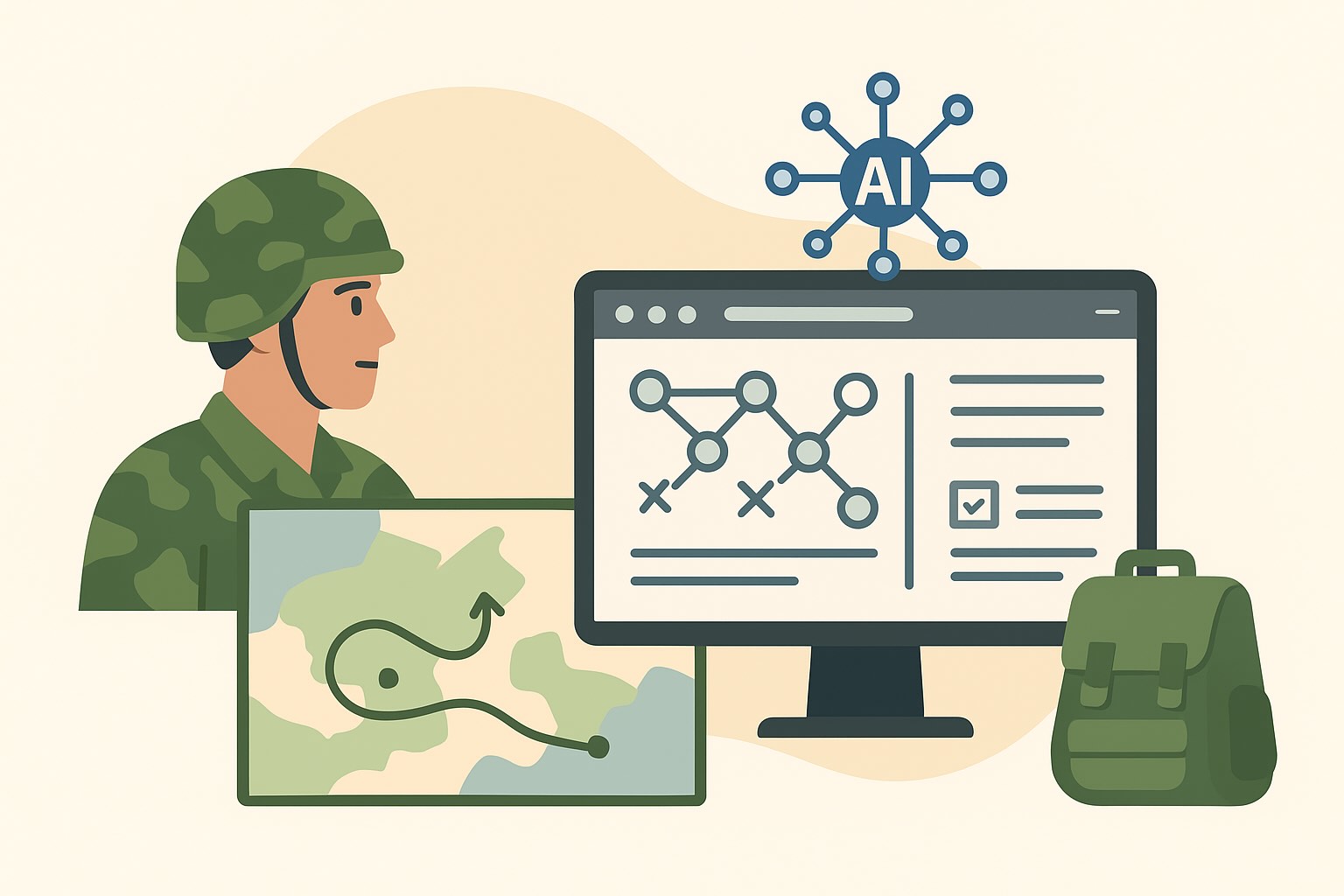 Startup My dung AI rut ngan thoi gian lap ke hoach nhiem vu quan su. Do hoa: Hao Thien