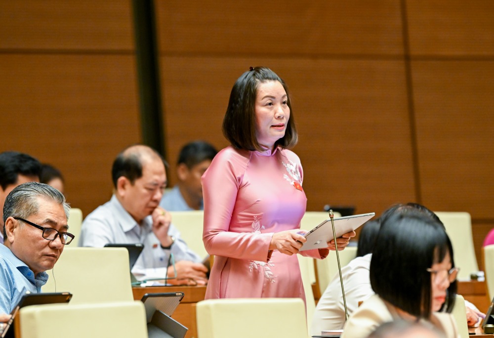 Dai bieu Quoc hoi Nguyen Minh Tam phat bieu. Anh: Pham Dong