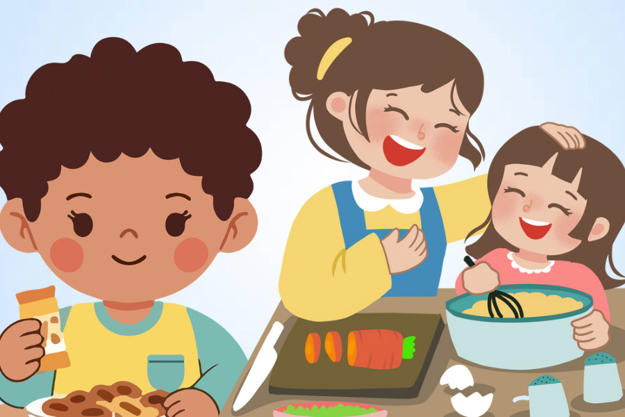 Healthy snacking habits help children develop comprehensively. Graphics: Thien Nhan