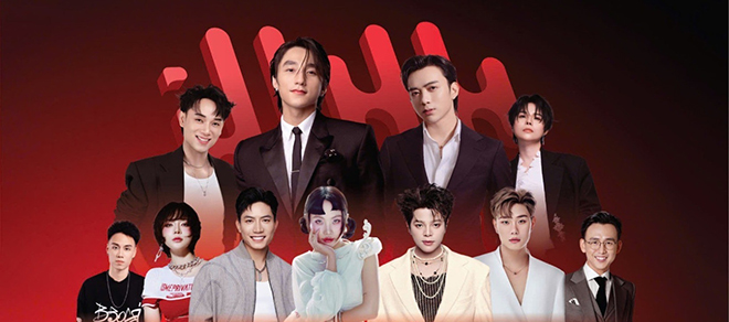 音楽番組のポスターに描かれたソン・トゥン M-TP とスビン・ホアン・ソンの画像は、二人の歌手のファンの間で多くの議論を巻き起こしました。写真：組織委員会