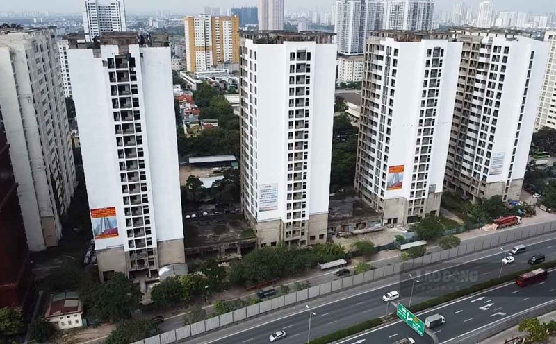 Phap Van - Tu Hiep student housing area (Hanoi) is being converted into a social housing unit. Photo: Nguyen Tung.