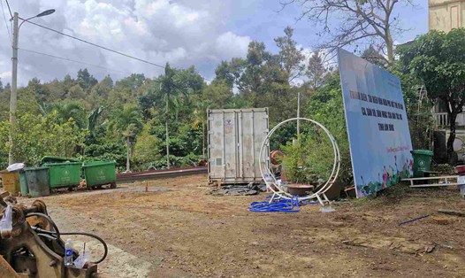 Hiện trường vụ tai nạn lao động khiến tài xế lái xe cẩu ở Lâm Đồng thiệt mạng. Ảnh: Phúc Khánh