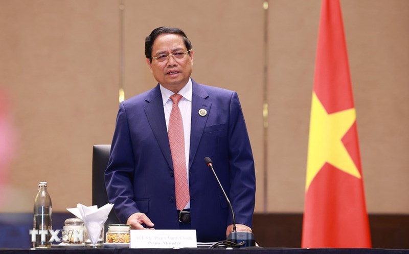 Politburo member and Prime Minister Pham Minh Chinh at a meeting on October 28. Photo: VNA