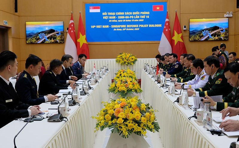 Singapore had a defense dialogue with Vietnam in Da Nang on the morning of October 28. Photo: Nguyen Thanh