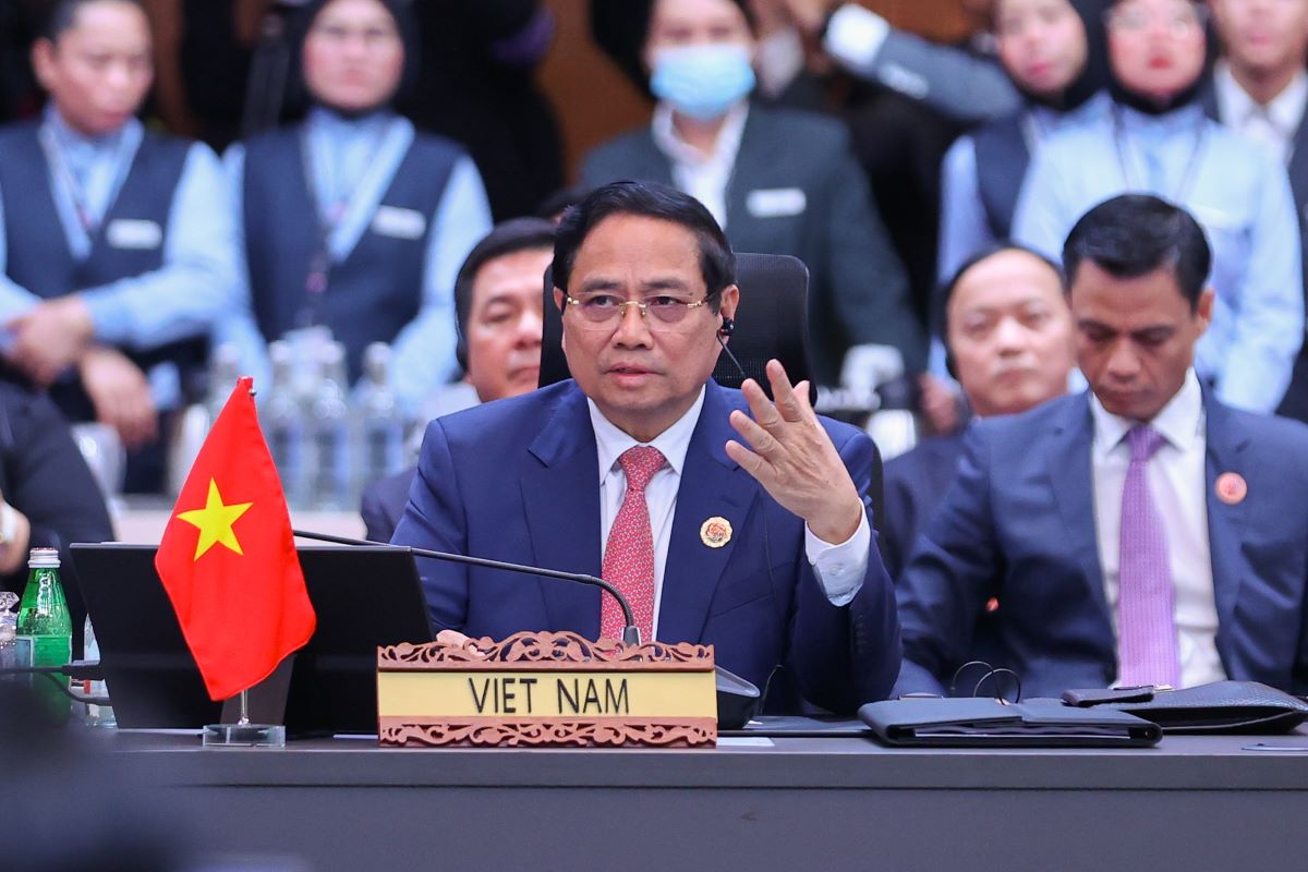 Politburo member and Prime Minister Pham Minh Chinh attended the 28th ASEAN - China Summit. Photo: VGP