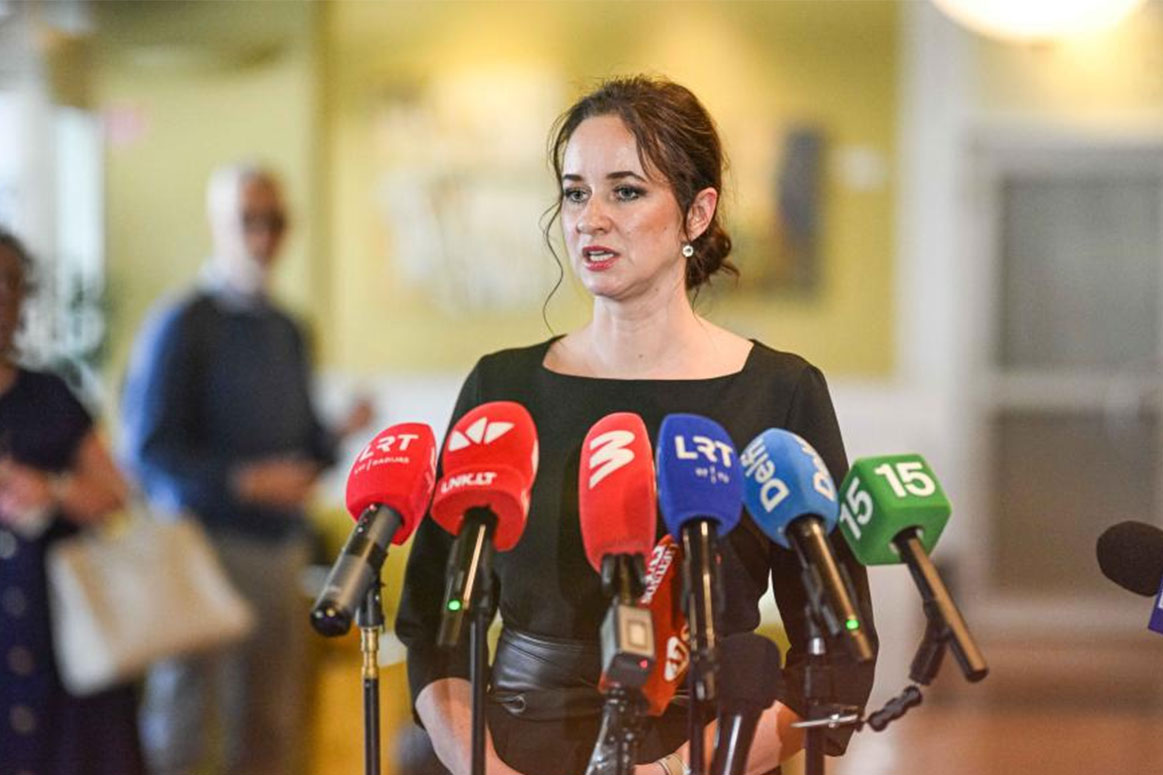 Thu tuong Lithuania Inga Ruginiene. Anh: Xinhua