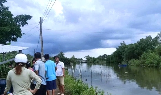 The scene of the drowning incident in Khanh Hung commune, Ca Mau, which killed A. Photo: Provided by readers