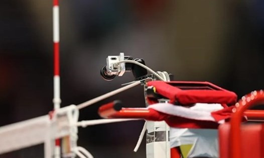 Máy quay của Video Challenge Eyes sẽ có tại nhà thi đấu tỉnh Hà Tĩnh từ bán kết của vòng chung kết Giải bóng chuyền hạng A. Ảnh: VFV