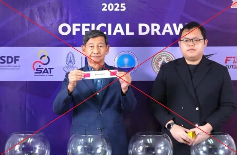 A confusion at the draw for 2 futsal tournaments in Thailand. Photo: Cut from video