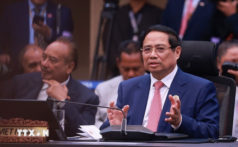 Politburo member and Prime Minister Pham Minh Chinh spoke at the 5th ASEAN - Australia Summit on October 28, 2025. Photo: VNA
