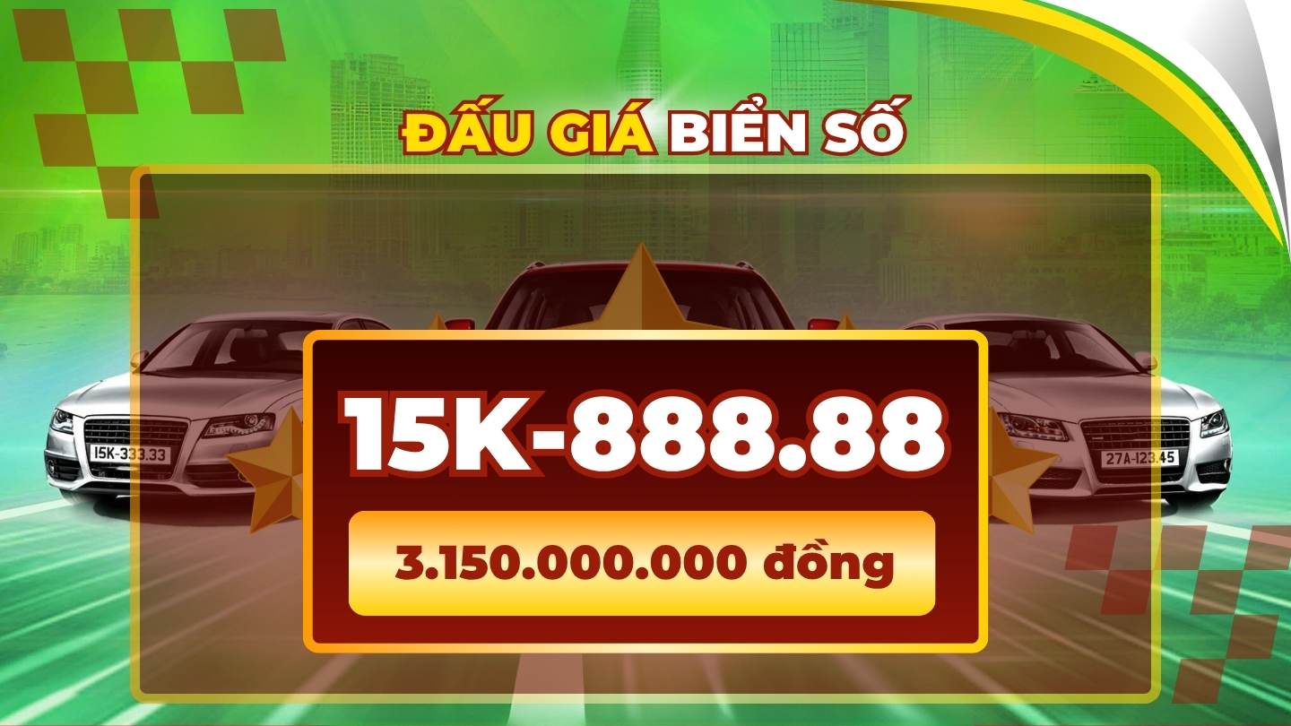 La matricula 15K-888.88 tiene un precio de mas de 3 mil millones de VND en la subasta del 28 de octubre