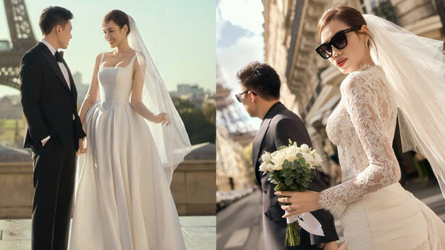 wedding photos of Do Thi Ha and businessman Viet Vuong - a young master of Son Hai Group. Photo: Le Chi Linh