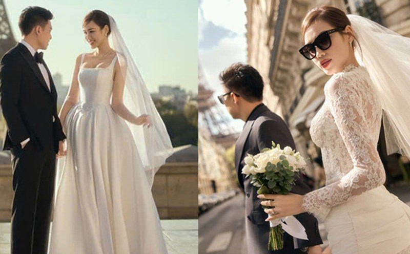 wedding photos of Do Thi Ha and businessman Viet Vuong - a young master of Son Hai Group. Photo: Le Chi Linh