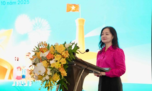 Bà Nguyễn Thị Lâm Giang - Cục trưởng Cục Đổi mới sáng tạo, Chuyển đổi xanh và Khuyến công - Bộ Công Thương phát biểu tại hội thảo. Ảnh: TTXVN