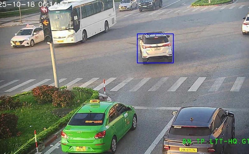 A vehicle was fined (blue license plate) in Bac Ninh. Photo: Traffic Police Department of Bac Ninh Provincial Police