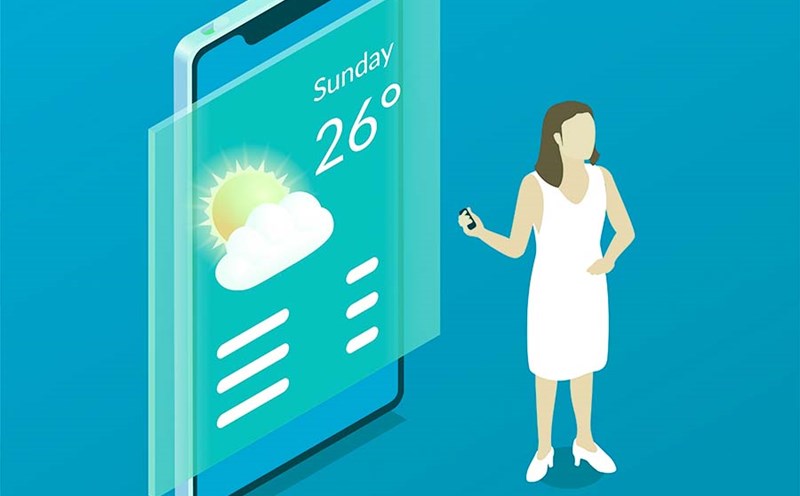 Not only forecasting rain or sunshine, many weather apps today also provide AQI, allergy, RealFeel data and real-time storm tracking. Graphics: Cat Tien