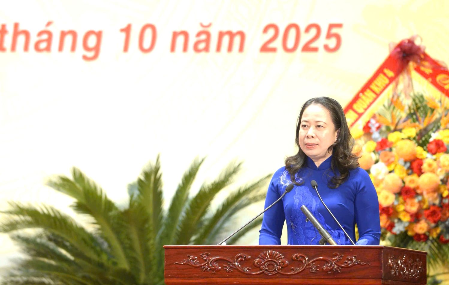 Vice President Vo Thi Anh Xuan highly appreciated Thanh Hoa's patriotic emulation movement. Photo; Xuan Hung