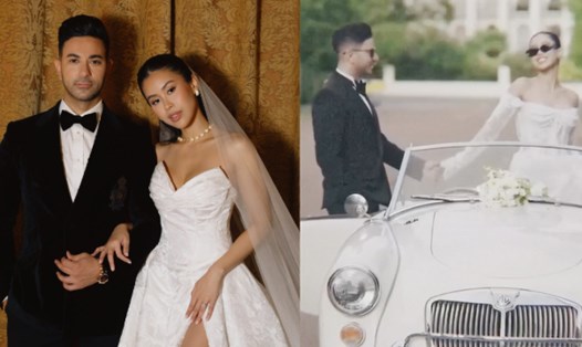 Ảnh cưới được Tiên Nguyễn - con gái tỉ phú Johnathan Hạnh Nguyễn chia sẻ. Ảnh cắt từ video