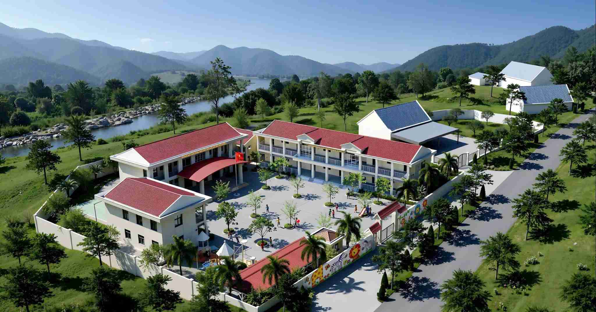 Phoi canh Truong Mam non Muong Ai. Anh: Van Hau