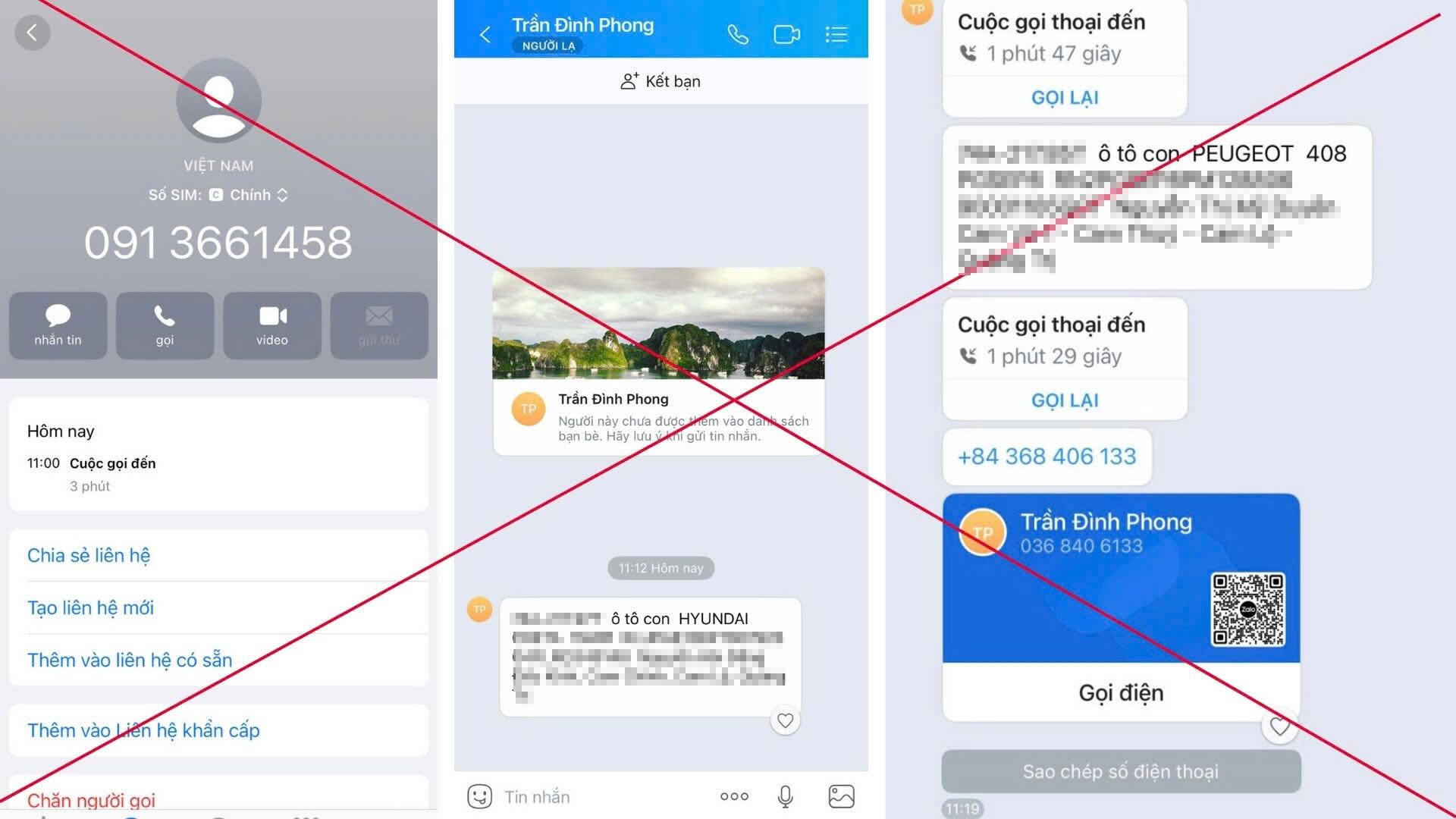 The subject impersonated an inspection employee to defraud and change the vehicle inspection stamp over the phone. Photo: Southern Quang Tri Motor Vehicle Inspection Center