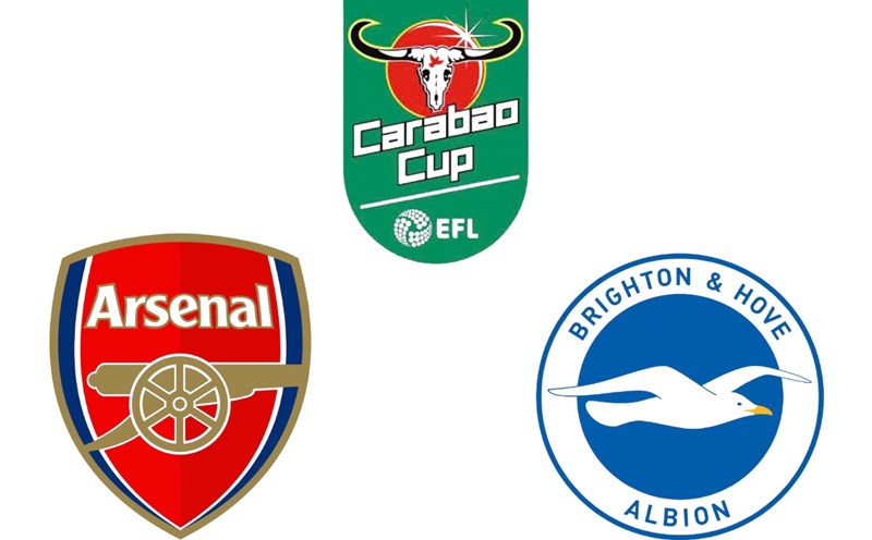Arsenal face Brighton in the Carabao Cup. Graphics: Van An
