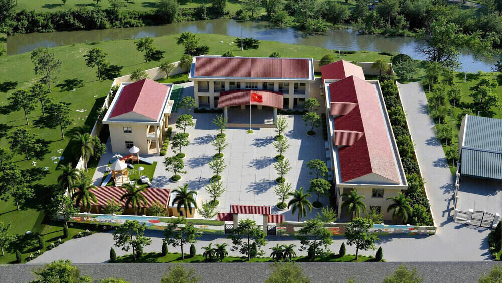 Phoi canh du an xay dung Truong Mam non Muong Ai. Ảnh: Phan Trung