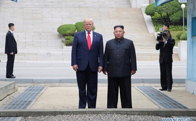President Donald Trump and President Kim Jong-un at the inter-Korean border in 2019. Photo: Xinhua